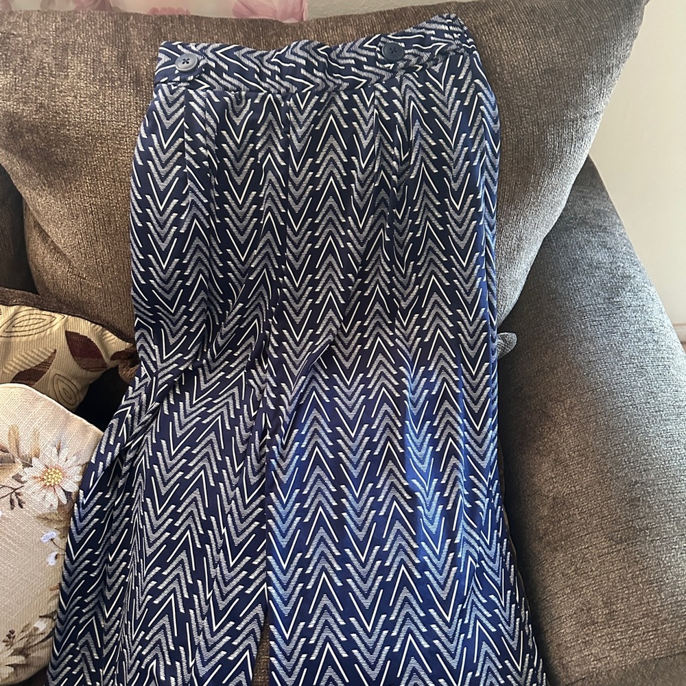 Robert Louis Navy Chevron Maxi Skirt